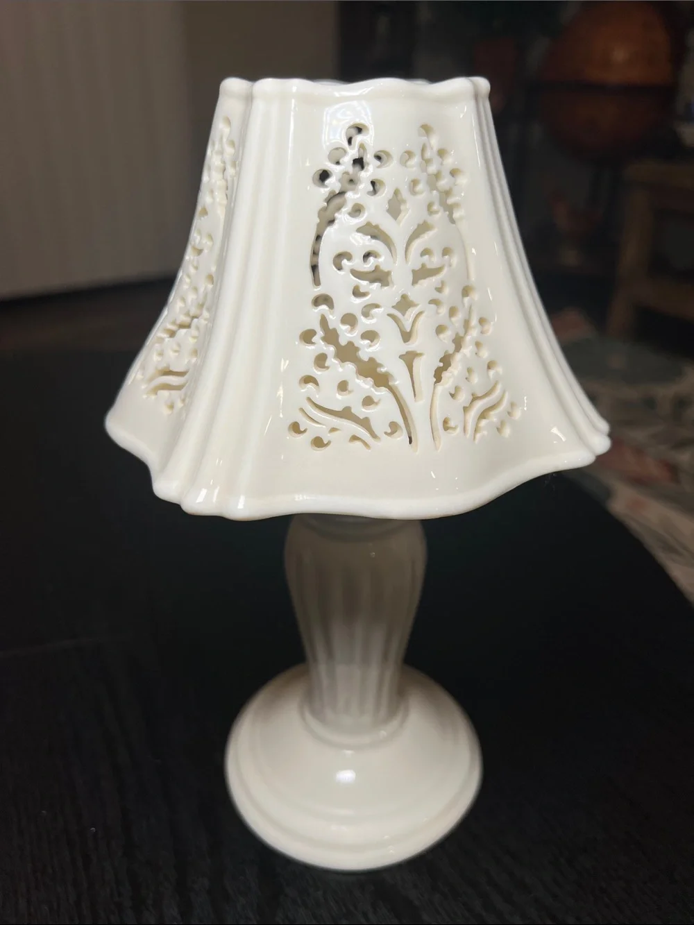 Yankee Candle Ivory Cream Ceramic Cutout Candle Holder Fairy Lamp
